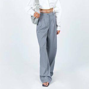 Princess Polly ARCHER PANTS PINSTRIPE GREY